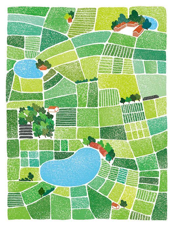 Colorful Farmland Art Print